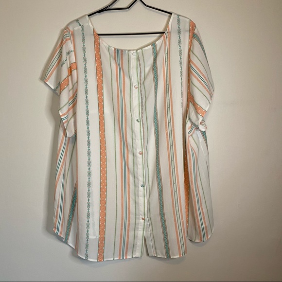 ✨torrid stripe georgette button-back blouse✨ - Picture 6 of 9